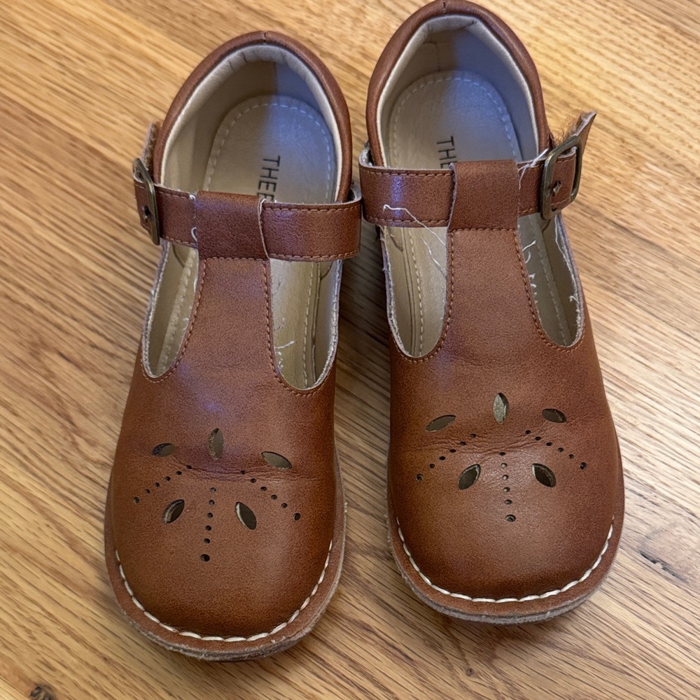 Brown Kids Shoes with Buckle Strap